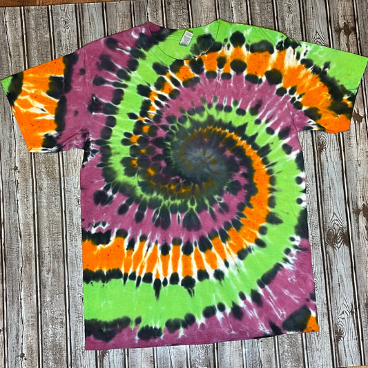 Halloween Spiral Tie Dye T-Shirt Adult LARGE