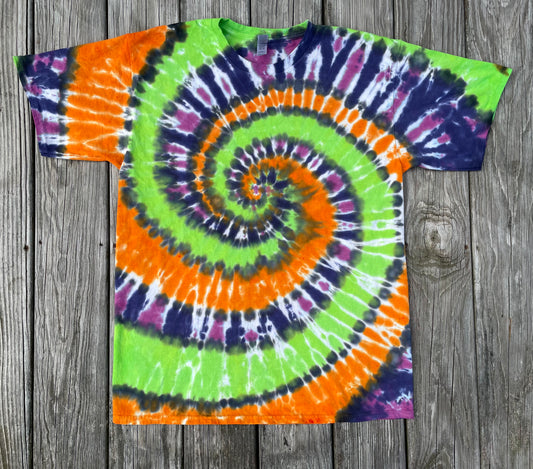 Halloween Spiral Tie Dye T-Shirt Adult XL