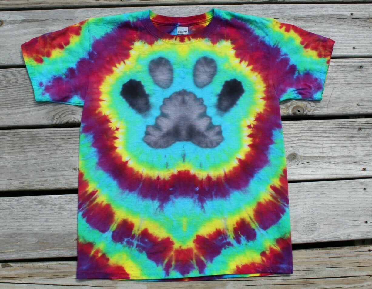 Tie dye 2025 dog paw shirt