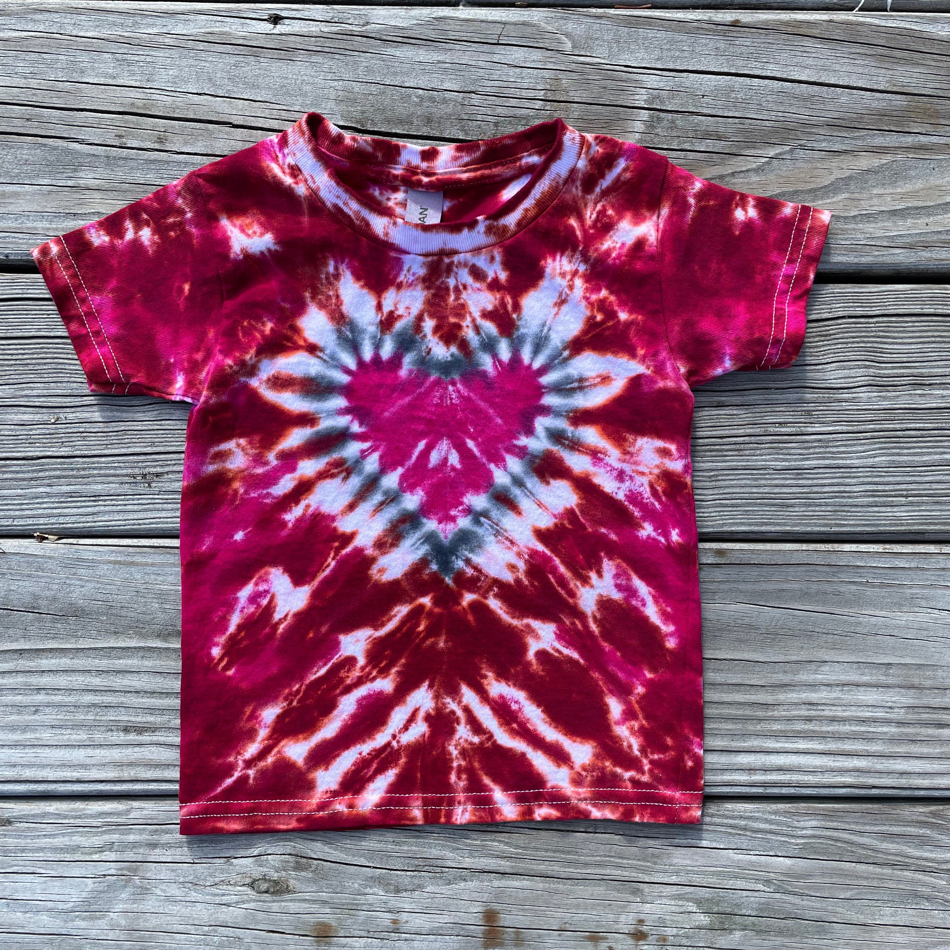 Tie Dyed Shop Pink Purple Tie Dye Heart Shirt Small