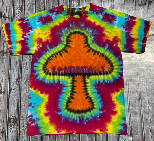 Mushroom Tie Dye T-Shirt Adult LARGE