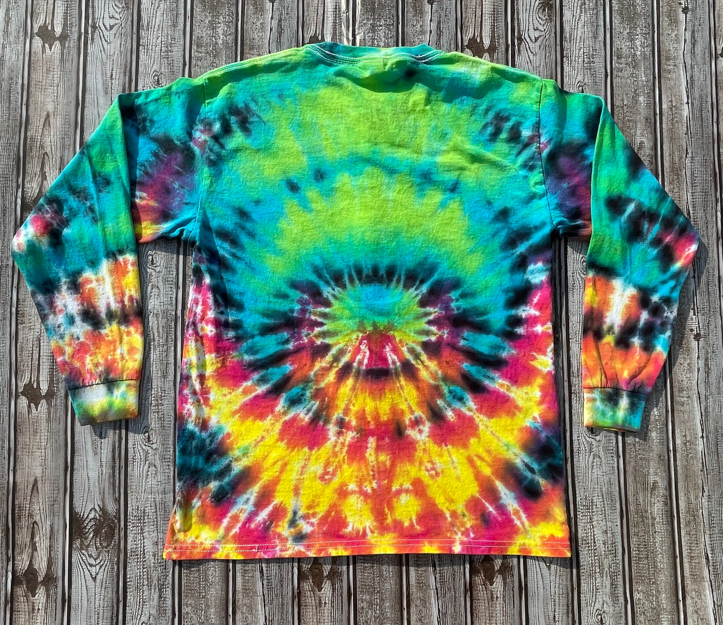 “Love, Peace & Axle Grease” VW Tie Dye Long Sleeve T-Shirt KIDS XL