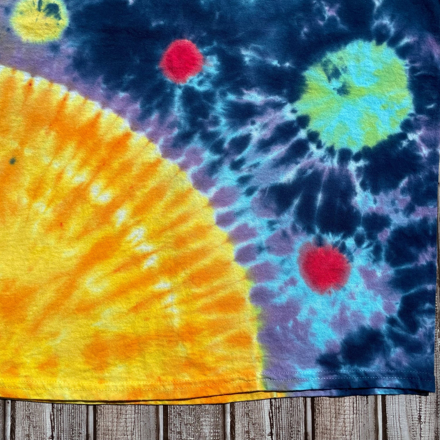 Multicolored Tie Dye popular Sun Moon Tee Shirt