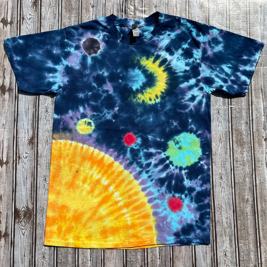 Galaxy Sun Moon Tie Dye T-Shirt Adult MEDIUM