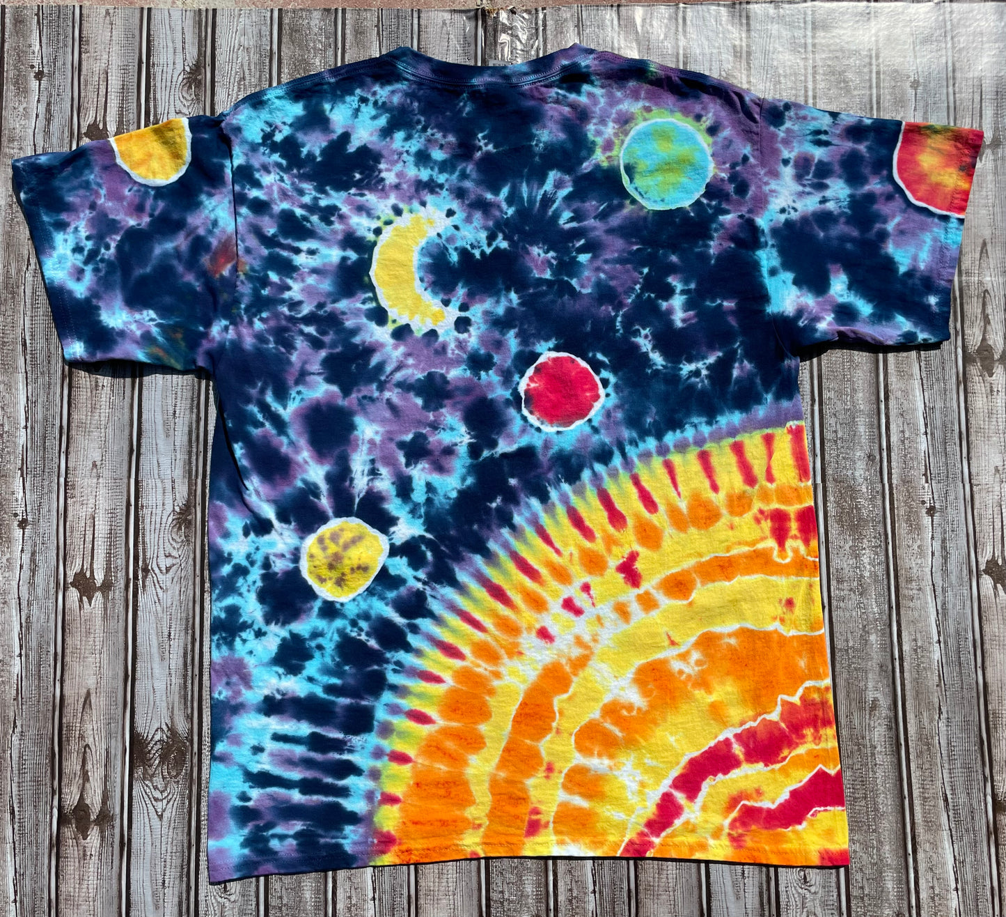 Galaxy Sun Moon Tie Dye T-Shirt Adult XL