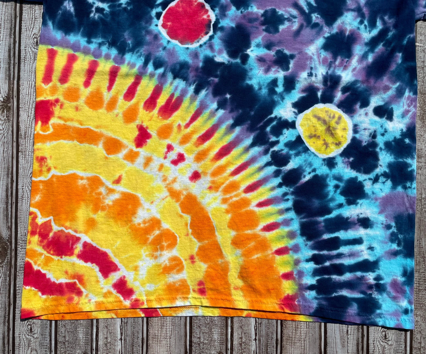 Galaxy Sun Moon Tie Dye T-Shirt Adult XL