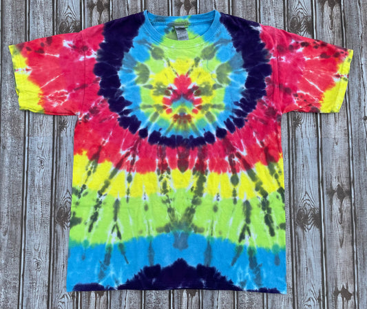 Tie Dye T-Shirt KIDS XL Spiral Spider Rainbow - Reduced Price