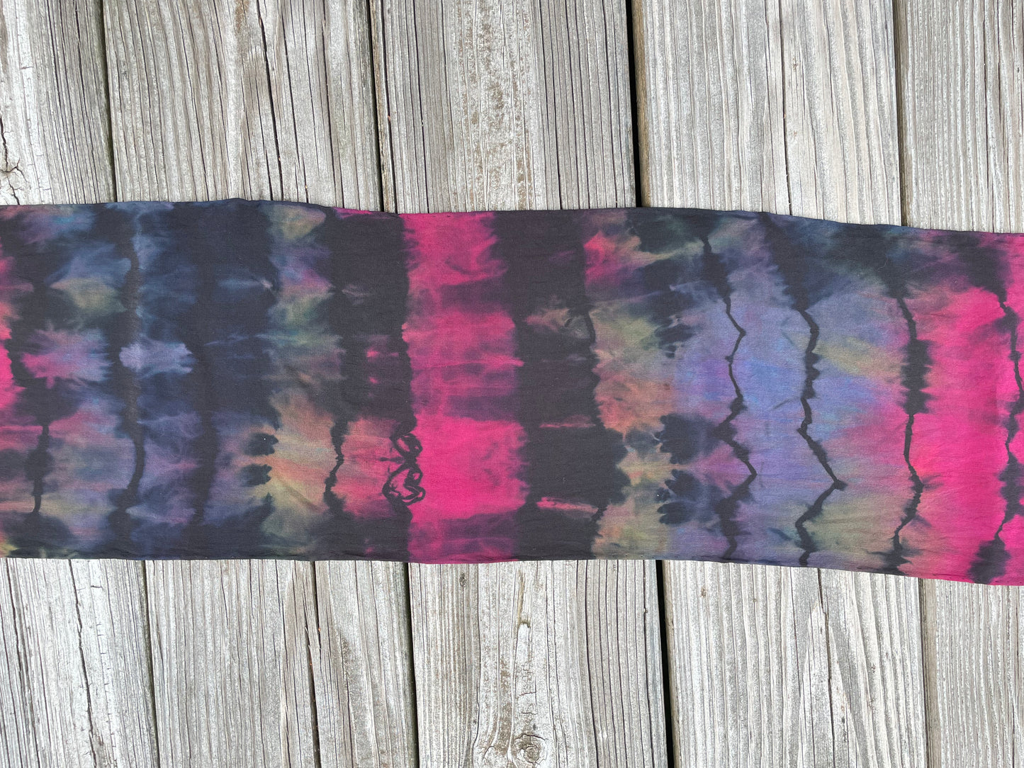 Tie Dye Crepe de Chine Silk Scarf