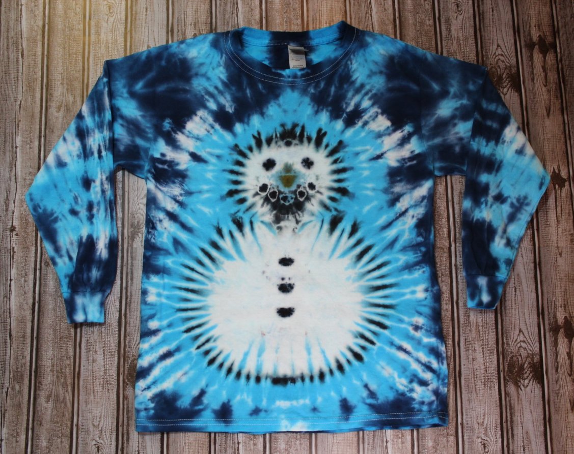 Snowman Tie Dye Long Sleeve T-Shirt Youth Large