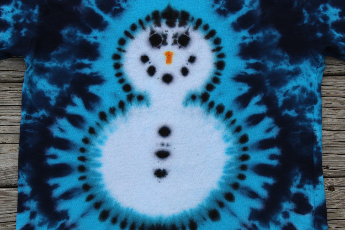 Snowman Tie Dye Long Sleeve T-Shirt KIDS Medium