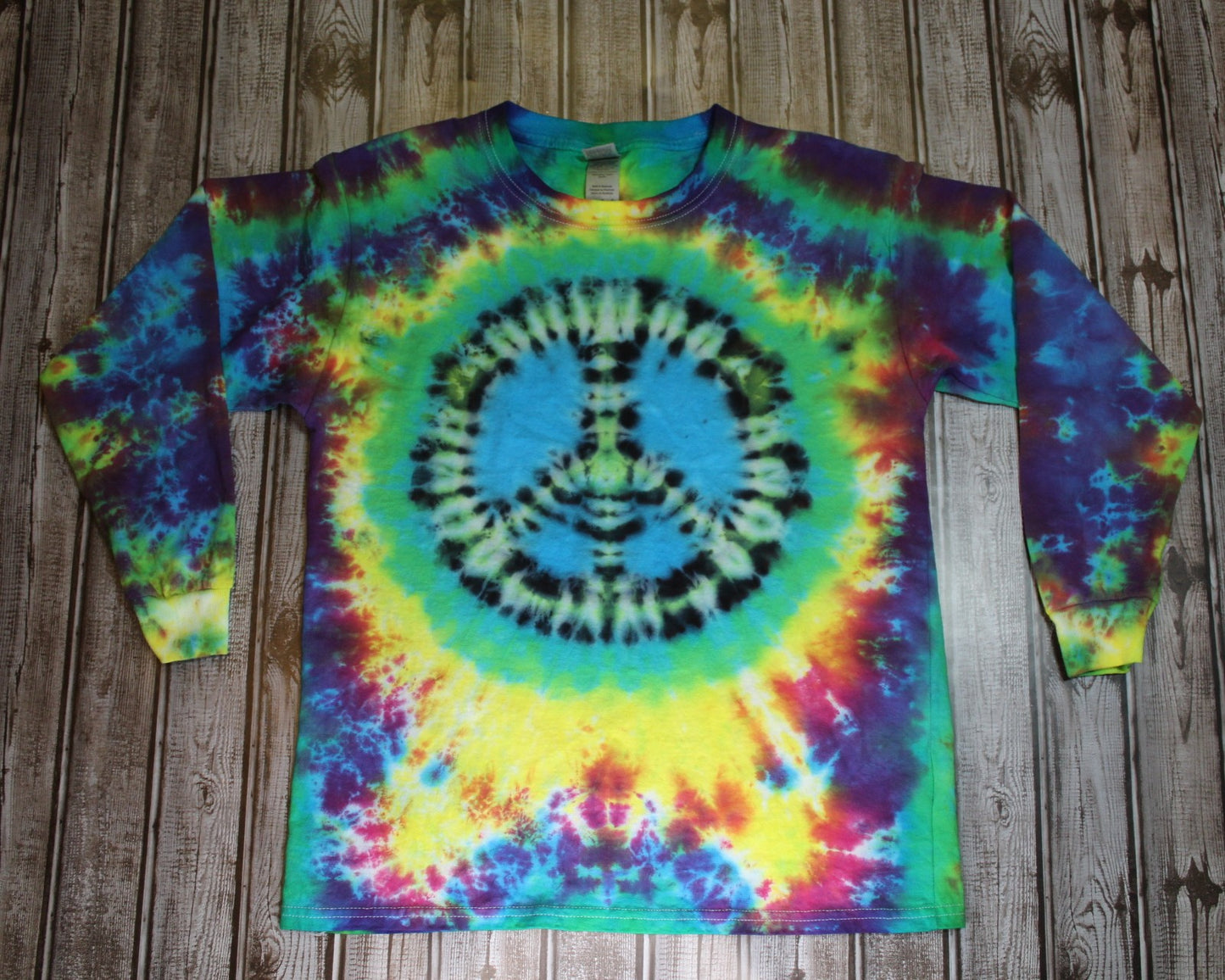 Peace Sign Tie Dye Long Sleeve T-Shirt Youth Large