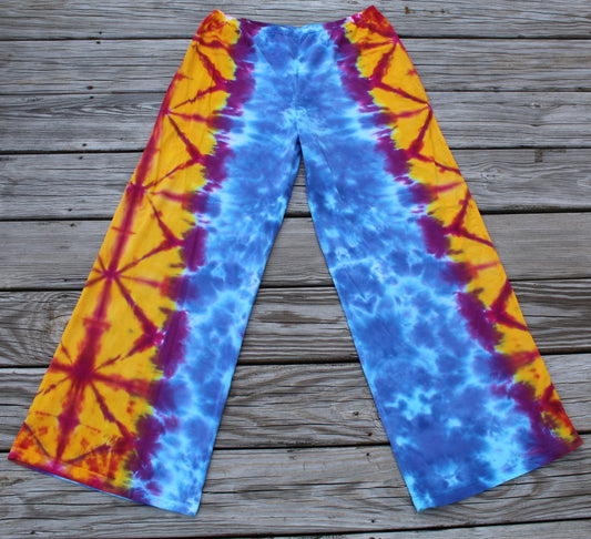 Large Ladies Tie Dye Palazzo Pants Wide Leg