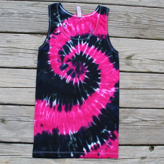 Tie Dye Tank Top Slim Fit Hot Pink & Black - Ladies Medium