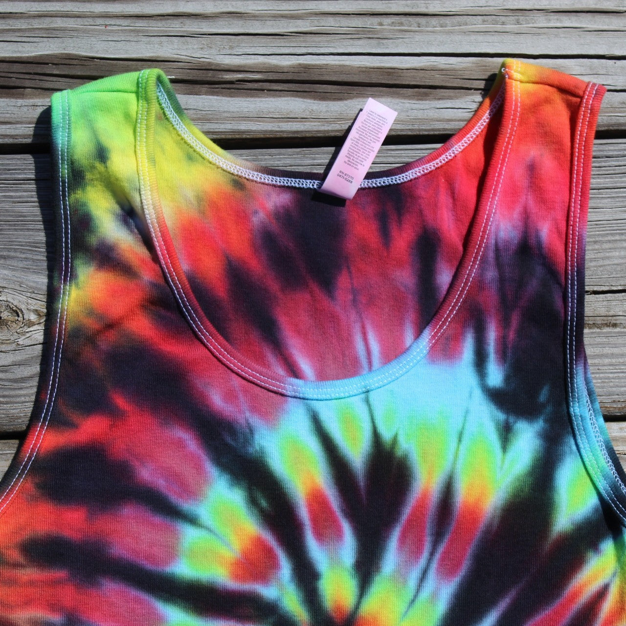 Tie Dye Tank Top Slim Fit RAINBOW - Ladies X-Large