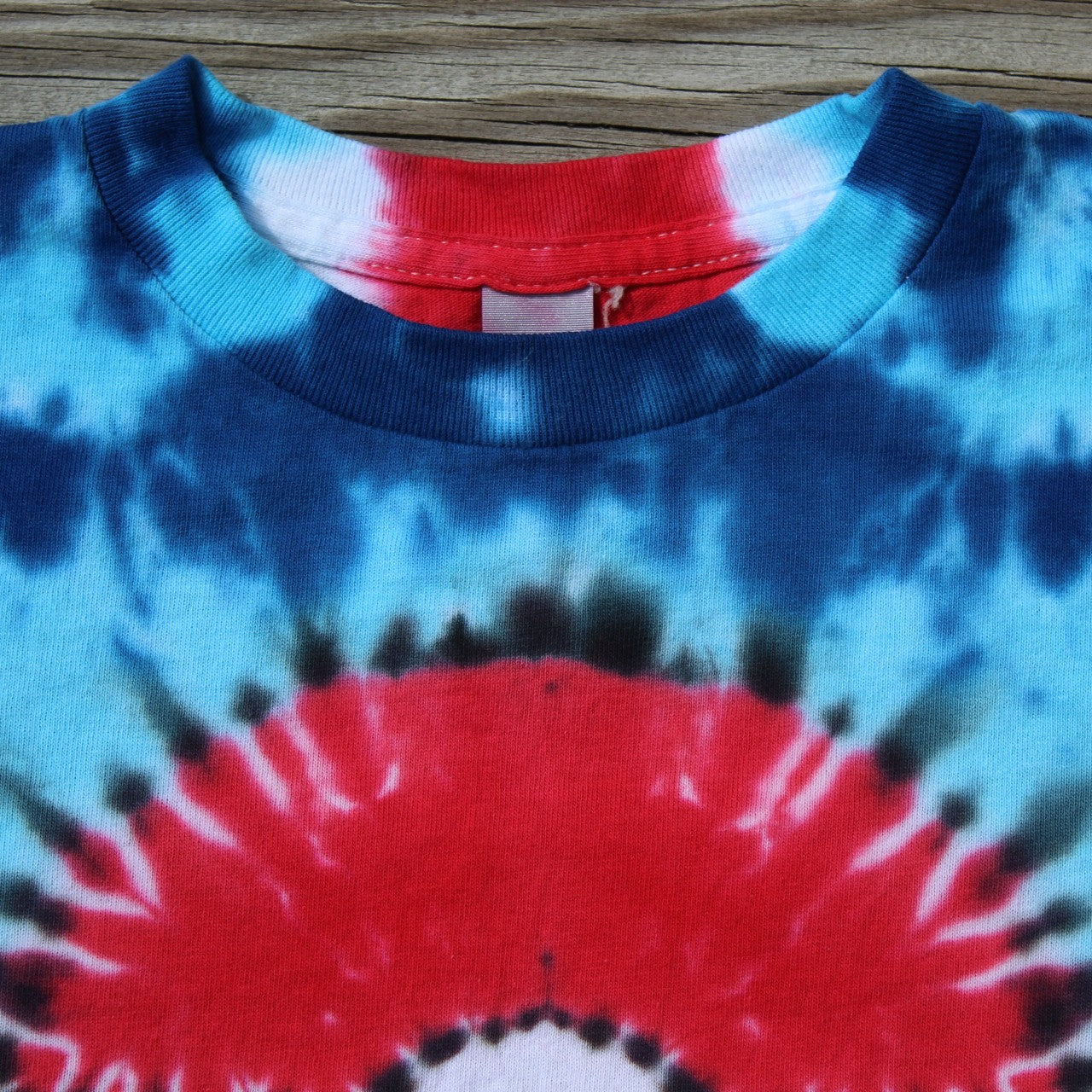 Red, White & Blue Chaos Spider Tie Dye / Large / Custom Tie Dye T-Shirt