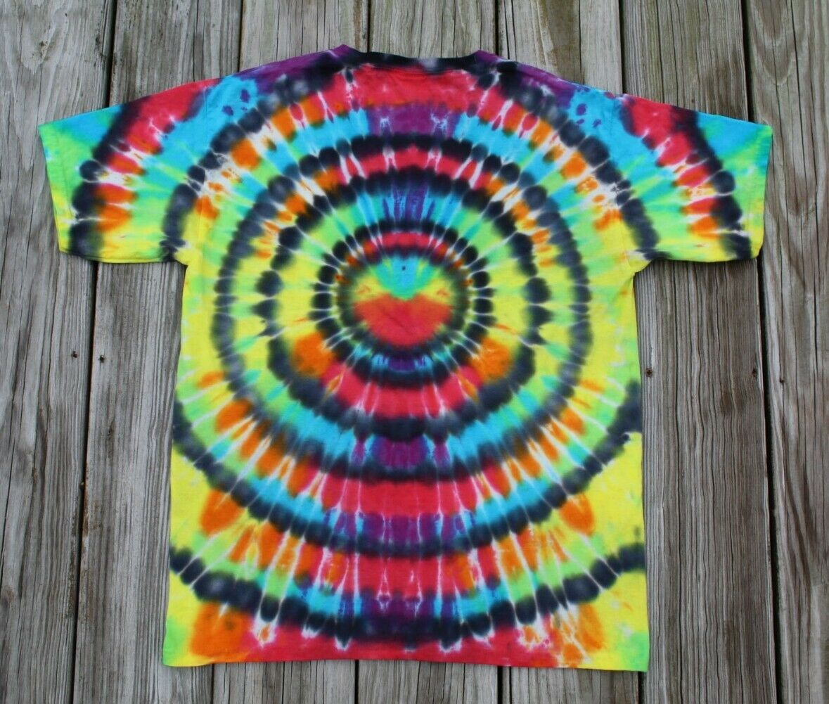 Hologram Tie Dye T-Shirt KIDS XL Rainbow Concentric Circles