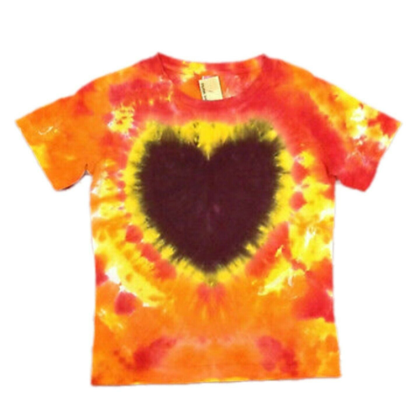 HEART ON FIRE Tie Dye Slim Fit Sleeve Tee Ladies Small