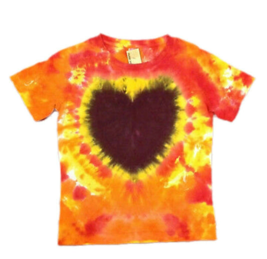 HEART ON FIRE Tie Dye Slim Fit Sleeve Tee Ladies Small