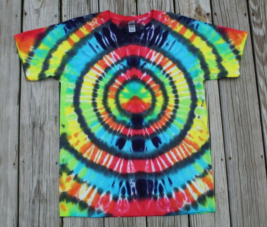 Hologram Tie Dye T-Shirt Psychedelic RAINBOW Adult LARGE