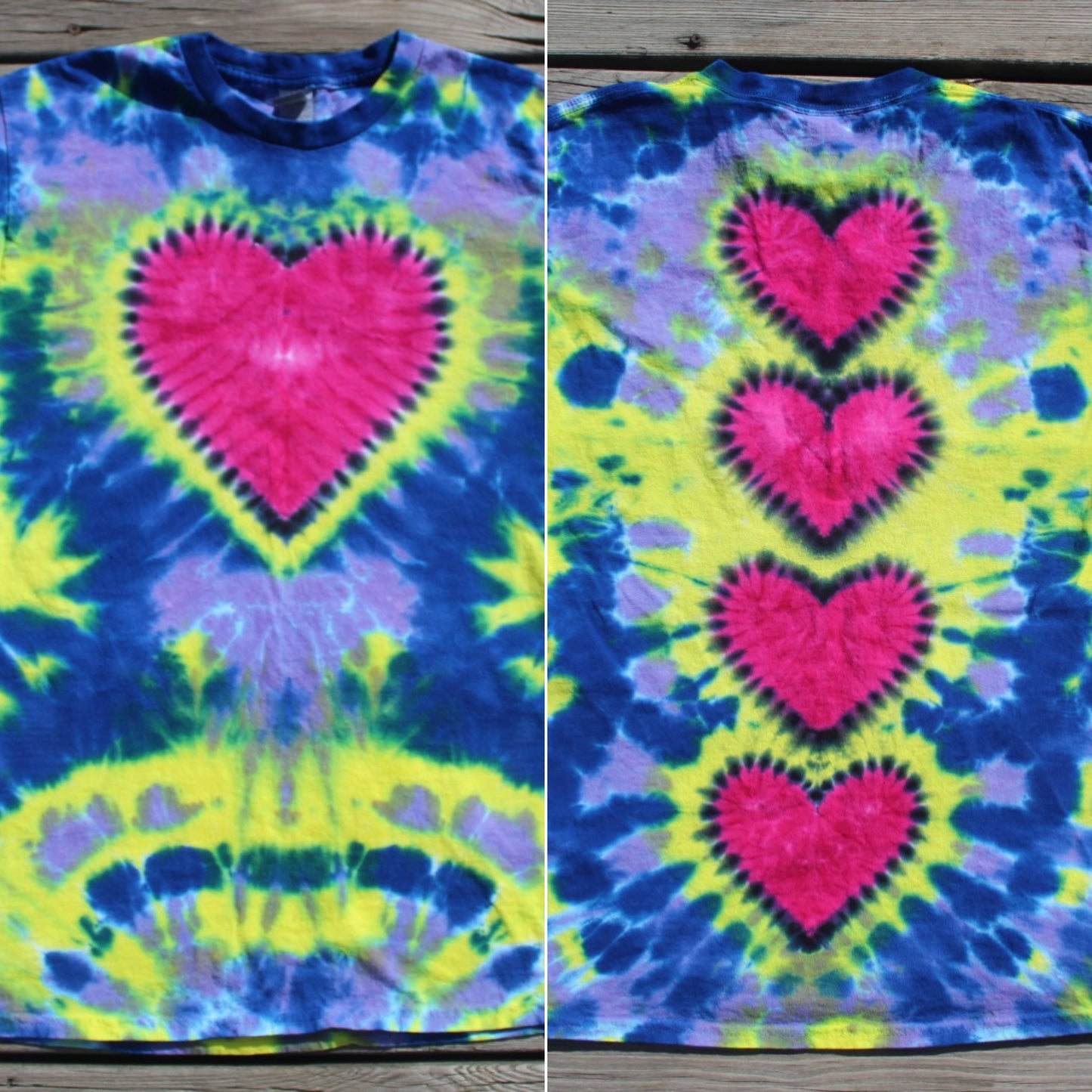 Hearts Tie Dye T-Shirt Adult MEDIUM