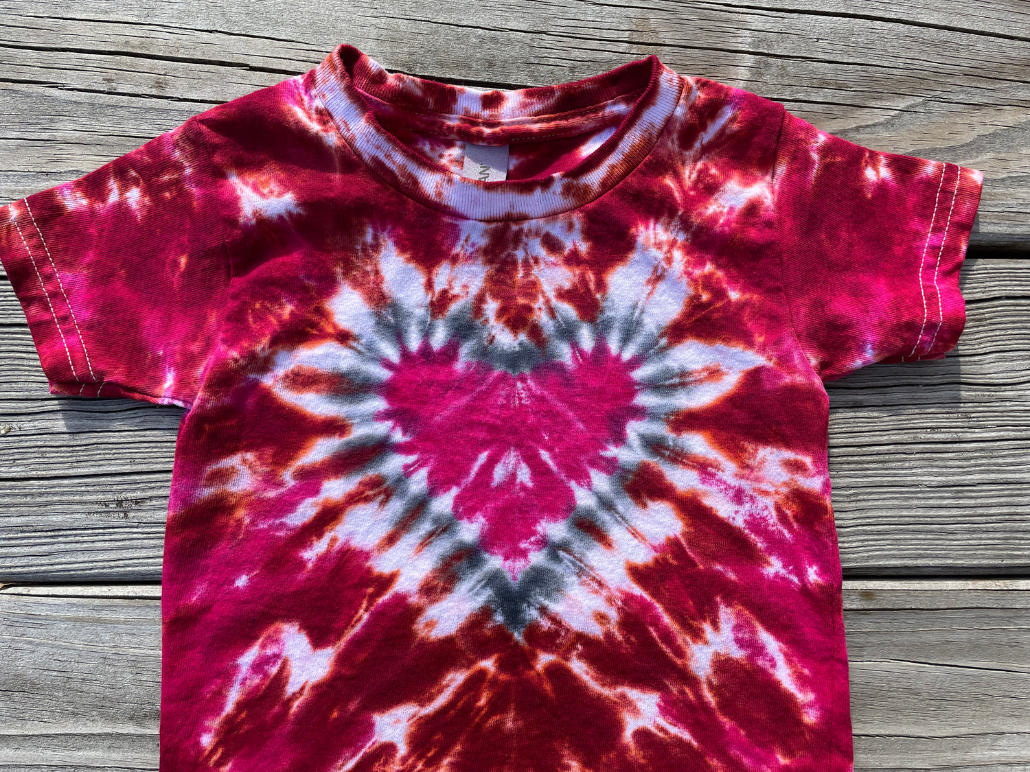 Tie Dyed Shop Pink Purple Tie Dye Heart Shirt Small